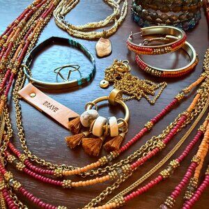 Boho Jewelry Lot of 90s Vintage + Modern Necklaces, Bracelets, Earrings, Ring